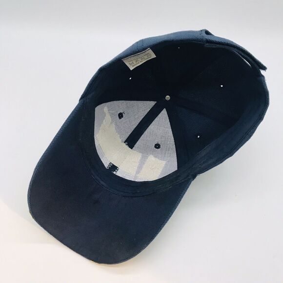 U.S. NAVY Military Embroidered Spellout Navy Crested Curved Bill Strapback Cap - Picture 8 of 9